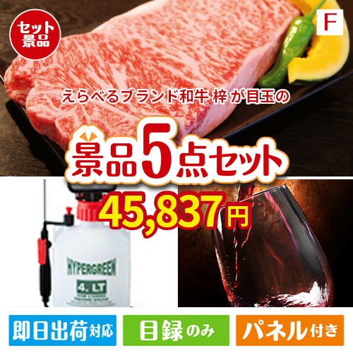 えらべるブランド和牛　梓が目玉の備えも贅沢も叶う景品5点セットF
