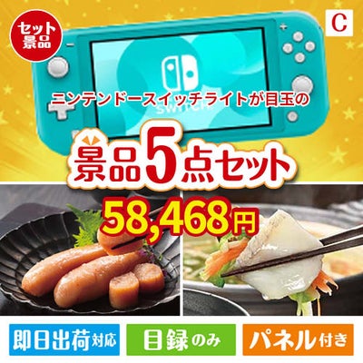 ニンテンドースイッチライトが目玉の海鮮グルメを満喫できる景品5点セットC