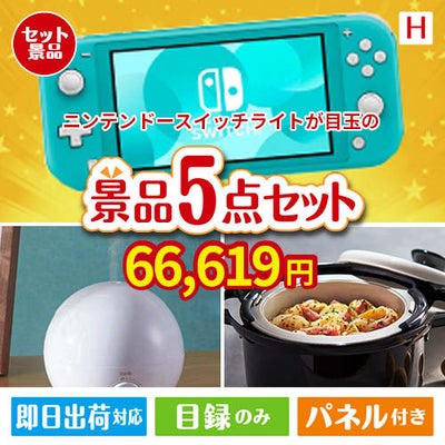 ニンテンドースイッチライトが目玉の実用的な生活家電＆雑貨景品5点セットH