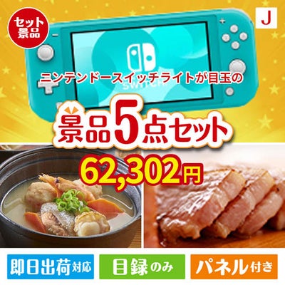 ニンテンドースイッチライトが目玉の美味しさと実用性を兼ね備えた万能景品5点セットJ