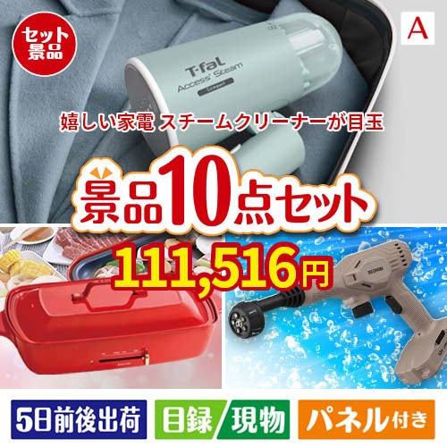 もらって嬉しい！家電・電子機器景品 ハンディスチームクリーナー 10点セットA