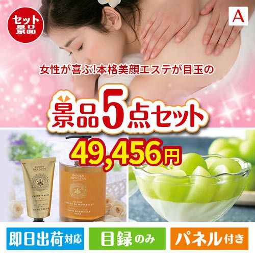 女性が喜ぶ景品づくし！えらべる本格美顔エステ 5点セットA