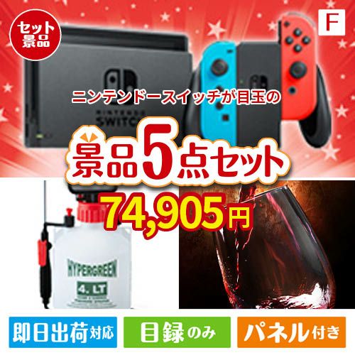 ニンテンドースイッチが目玉の備えも贅沢も叶う景品5点セットF