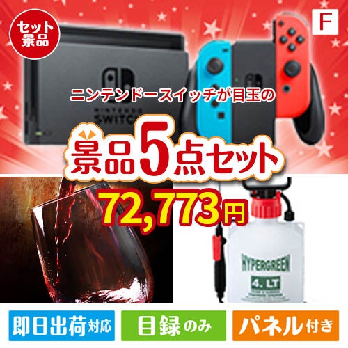 ニンテンドースイッチが目玉の備えも贅沢も叶う景品5点セットF