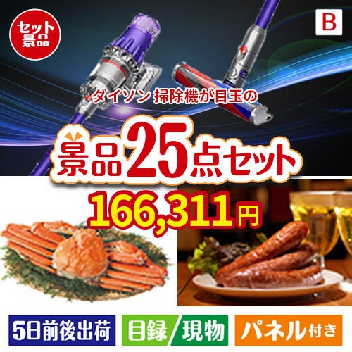 ダイソン掃除機が目玉の北海道グルメを堪能できる豪華景品25点セットB