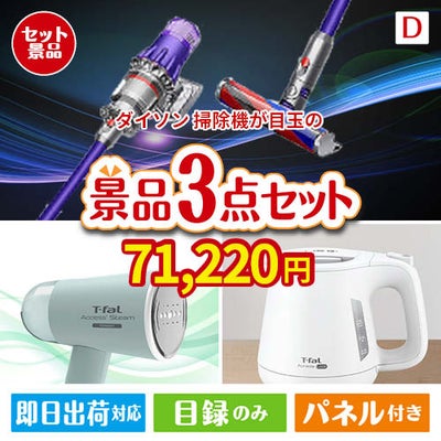 ダイソン掃除機が目玉の毎日の家事がラクになる人気家電景品3点セットD