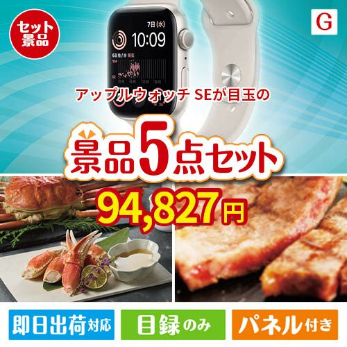 アップルウォッチSEが目玉の食の贅沢と快適アイテムで喜ばれる景品5点セットG