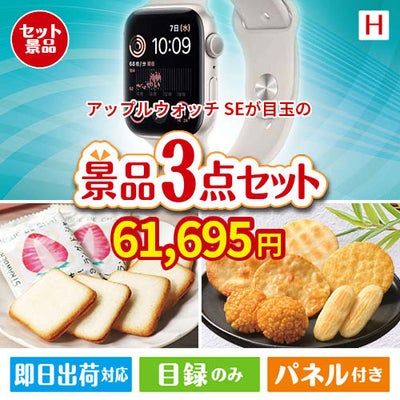 アップルウォッチSEが目玉の幅広い世代に喜ばれる人気お菓子景品3点セットH