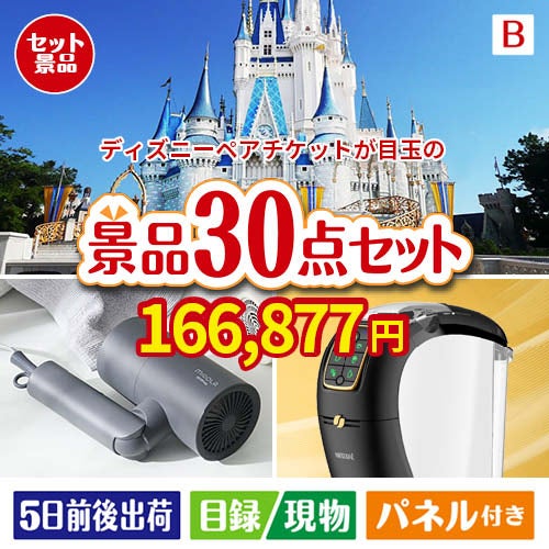 ディズニーペアチケットが目玉のバリスタでカフェ気分を満喫できる景品30点セットB