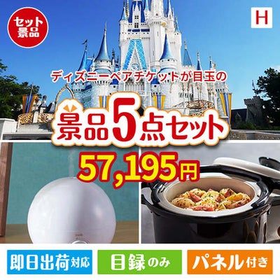 ディズニーペアチケットが目玉の実用的な生活家電＆雑貨景品5点セットH