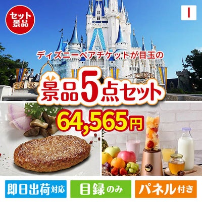 ディズニーペアチケットが目玉の性別に関係なく喜ばれる景品5点セットI