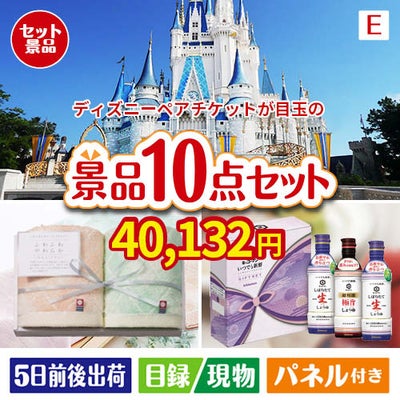 ディズニーペアチケットが目玉の毎日使える実用派景品10点セットE