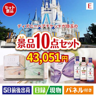 ディズニーペアチケットが目玉の毎日使える実用派景品10点セットE
