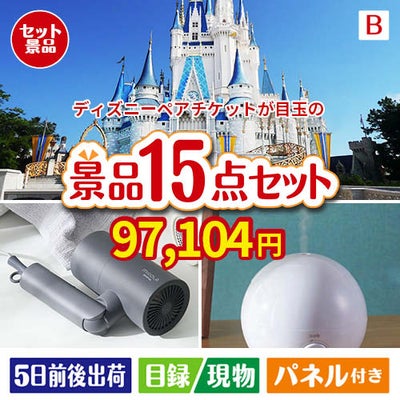 ディズニーペアチケットが目玉の暮らしをワンランクアップする実用景品15点セットB