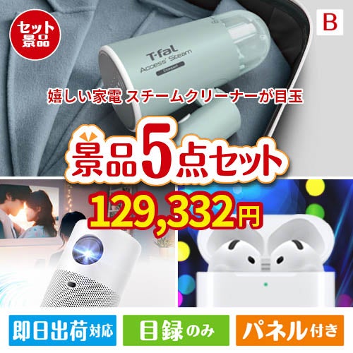 もらって嬉しい！家電・電子機器景品 ハンディスチームクリーナー 5点セットB