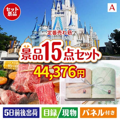 【定番売れ筋！】ディズニーペアチケットが目玉の幅広い世代に喜ばれる景品15点セットA